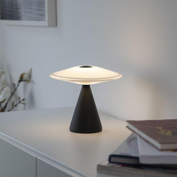 PAUL NEUHAUS LED stolní lampa ELIPSA, černá, dotykový stmívač, paměťová funkce 3000K