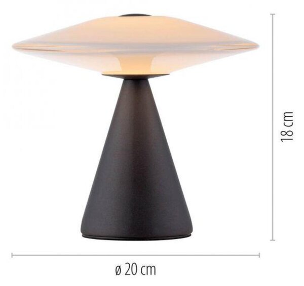 PAUL NEUHAUS LED stolní lampa ELIPSA, černá, dotykový stmívač, paměťová funkce 3000K