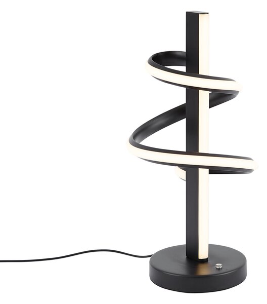 Designová stolní lampa černá vč. LED stmívatelná s 3-stupňovým spínačem - Rolla