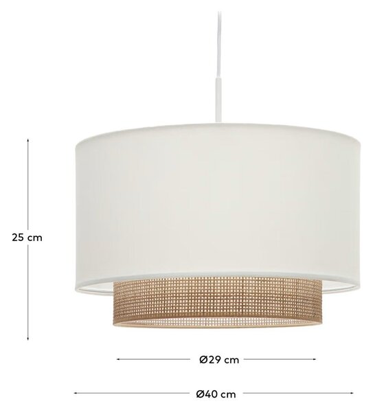 Látkové stínidlo v bílo-přírodní barvě ø 40 cm Erna – Kave Home