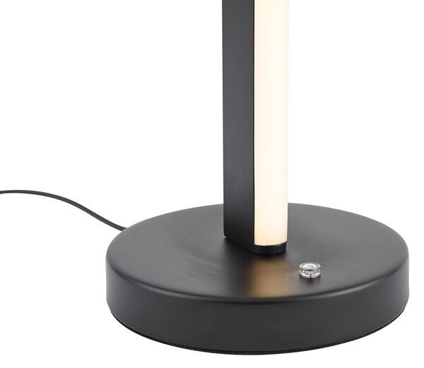 Designová stolní lampa černá vč. LED stmívatelná s 3-stupňovým spínačem - Rolla