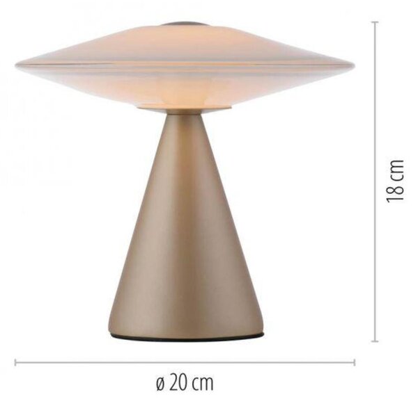 PAUL NEUHAUS LED stolní lampa ELIPSA, bronzová, dotykový stmívač, paměťová funkce 3000K