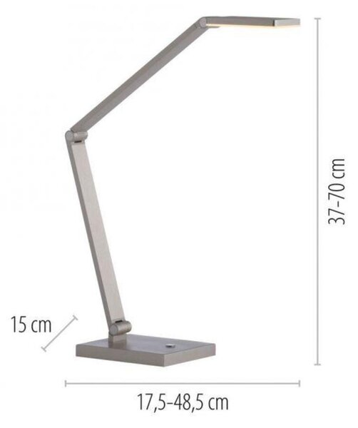 PAUL NEUHAUS LED stolní lampa SAMSKY, stříbrná, stmívatelné, nastavitelná výška, paměťová funkce 2700-5000K