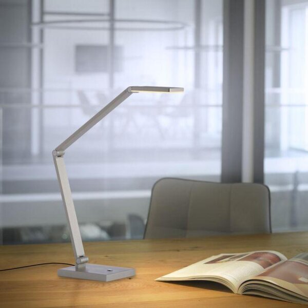 PAUL NEUHAUS LED stolní lampa SAMSKY, stříbrná, stmívatelné, nastavitelná výška, paměťová funkce 2700-5000K