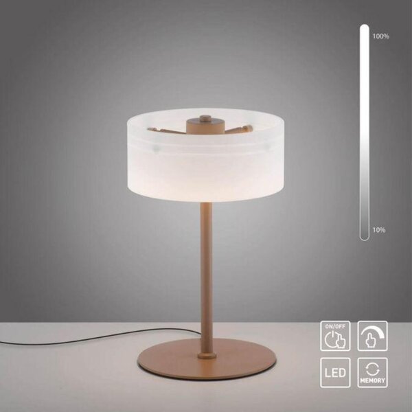 PAUL NEUHAUS LED stolní lampa MARIKA, písková, dotykový stmívač 3000K