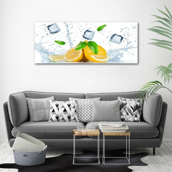Foto obraz skleněný horizontální Citrony s ledem osh-82344620