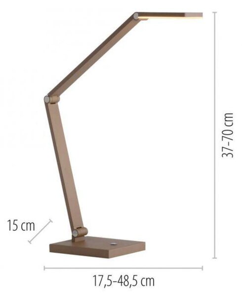 PAUL NEUHAUS LED stolní lampa SAMSKY, bronzová, stmívatelné, dotykový stmívač, nastavitelná výška, paměťová funkce 2700-5000K