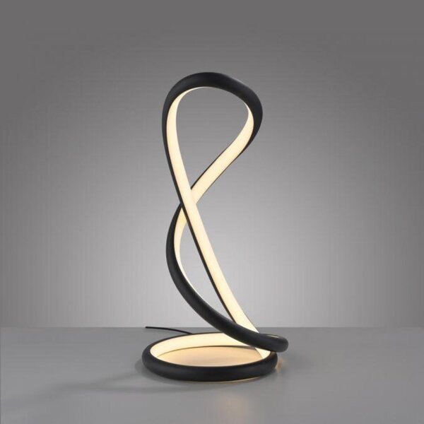 PAUL NEUHAUS LED stolní lampa TWIST, černá, noční stolní lampa, šňůrový stmívač 2700K
