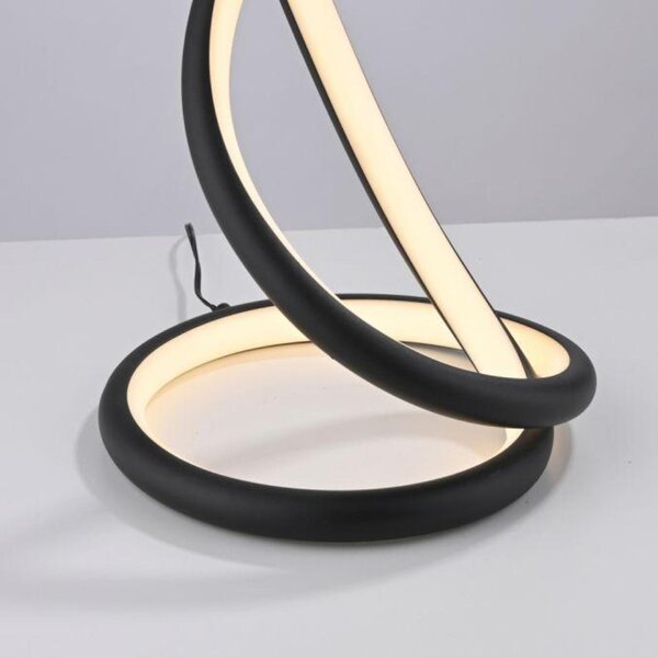 PAUL NEUHAUS LED stolní lampa TWIST, černá, noční stolní lampa, šňůrový stmívač 2700K