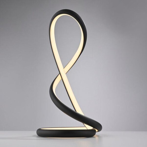 PAUL NEUHAUS LED stolní lampa TWIST, černá, noční stolní lampa, šňůrový stmívač 2700K