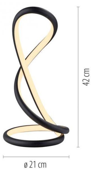 PAUL NEUHAUS LED stolní lampa TWIST, černá, noční stolní lampa, šňůrový stmívač 2700K