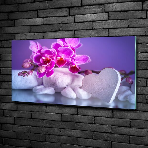 Foto obraz fotografie na skle Orchidej a srdce osh-82482729