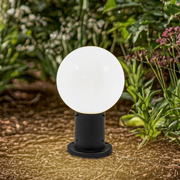 Lindby Stojanová lampa Dangan, černá/bílá, výška 32 cm, sklo, stmívatelný, Bílá / opál, Sklo, Moderní