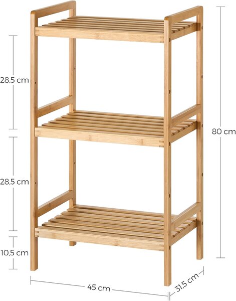 SONGMICS Koupelnový regál Lensa bambusový