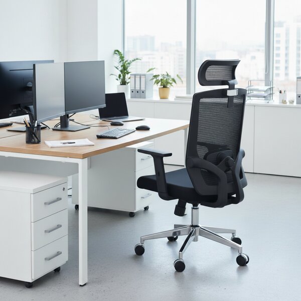Kancelářská ergonomická židle Neoseat BRENDA — černá, nosnost 150 kg