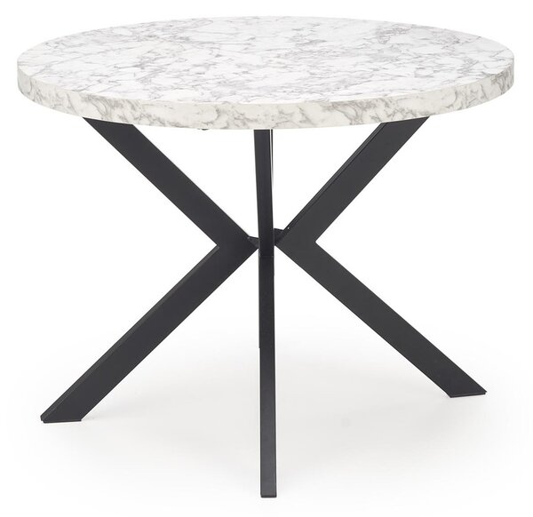 HALMAR Rozkládací jídelní stůl PERONI 100/250 cm bílý mramor/černá