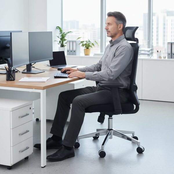 Kancelářská ergonomická židle Neoseat BRENDA — černá, nosnost 150 kg