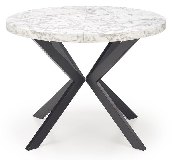 HALMAR Rozkládací jídelní stůl PERONI 100/250 cm bílý mramor/černá