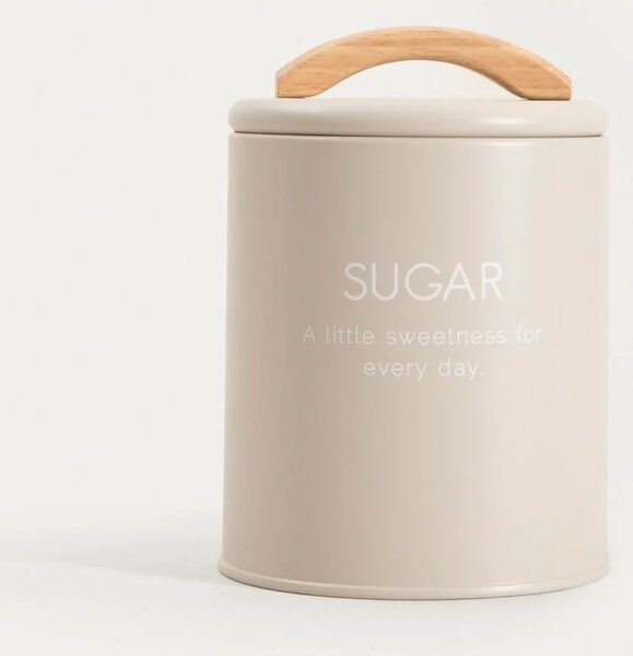 Plechová dóza na cukr Flora Beige 900 ml Homla
