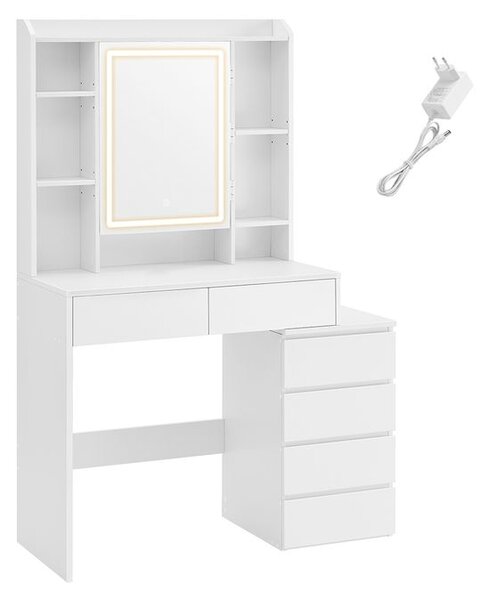 SONGMICS Toaletní stolek Vasagle Ginny 97 cm s LED osvětlením bílý