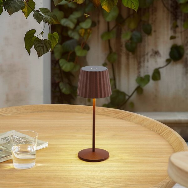 Nabíjecí stolní lampa Lindby LED Esali, rezavě hnědá, IP54