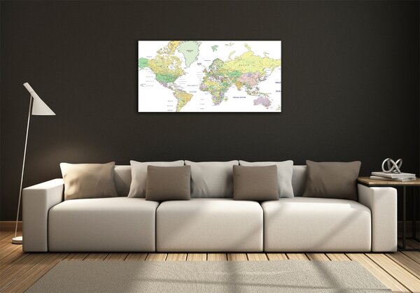 Foto obraz sklo tvrzené Mapa světa osh-82821483