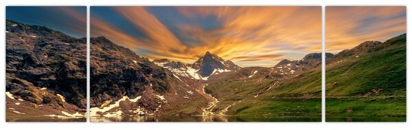 Obraz - Odraz v horském jezeře (170x50 cm)