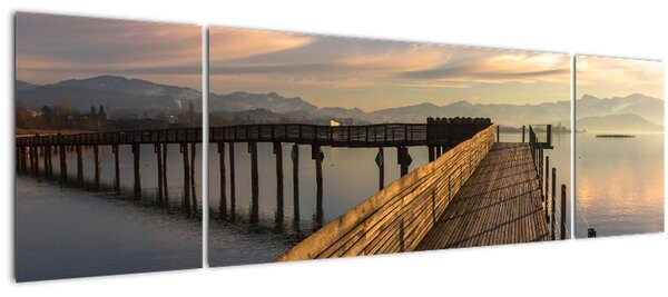 Obraz - Na břehu jezera Obersee (170x50 cm)
