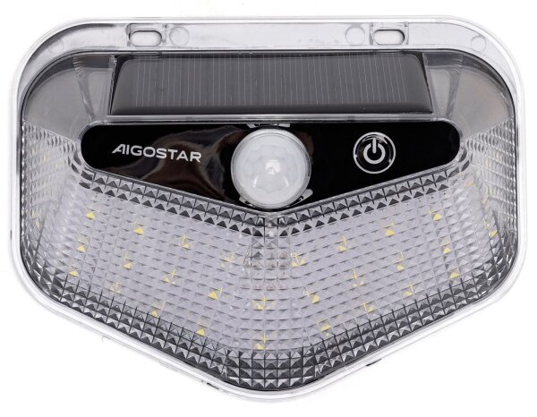 Aigostar -LED Solární svítidlo se senzorem LED/3,7V 6500K 500 mAh IP65 černá