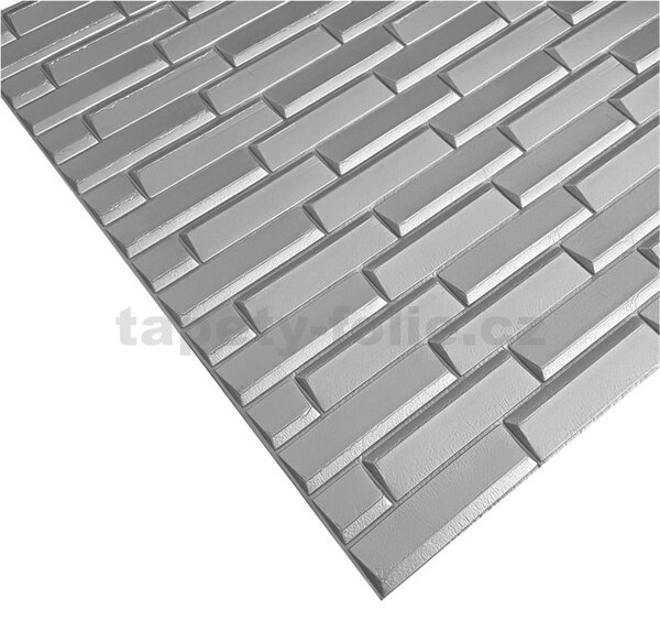 Samolepící pěnové 3D panely SILVER, cena za kus, rozměr 70 x 77 cm, 3D obklad stříbrný, IMPOL TRADE