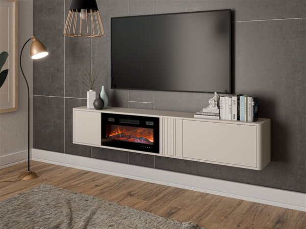 TV skříňka s krbem Zudbim 190, Barva: kašmír 5903211495854