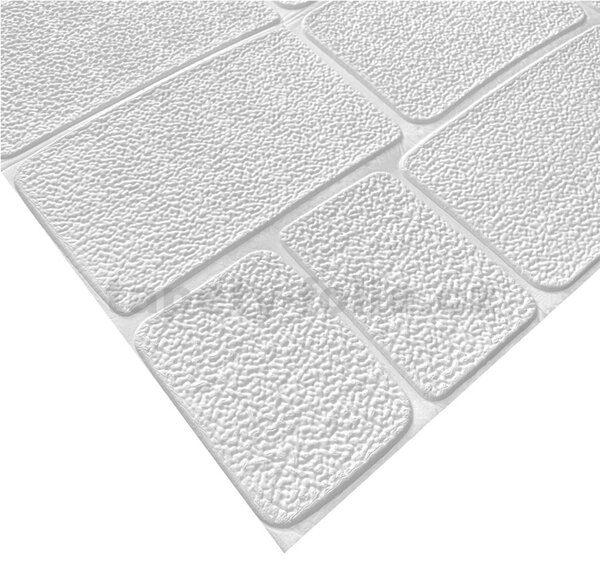 Samolepící pěnové 3D panely WHITE F, cena za kus, rozměr 70 x 77 cm, kameny bílé, IMPOL TRADE