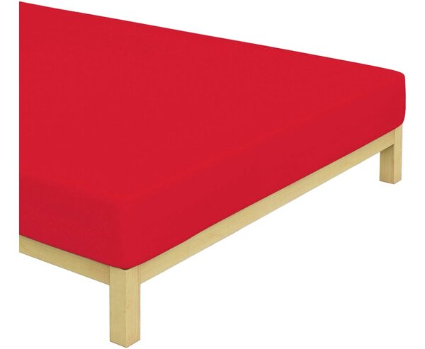 Jersey prestieradlo Červené na vysoký matrac -180x200 cm