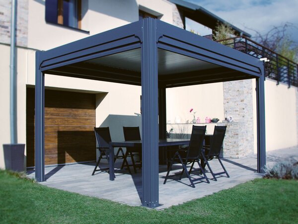 Bioklimatická pergola NOELA PREMIUM 3x4m antracit Barva lamel: Bílá