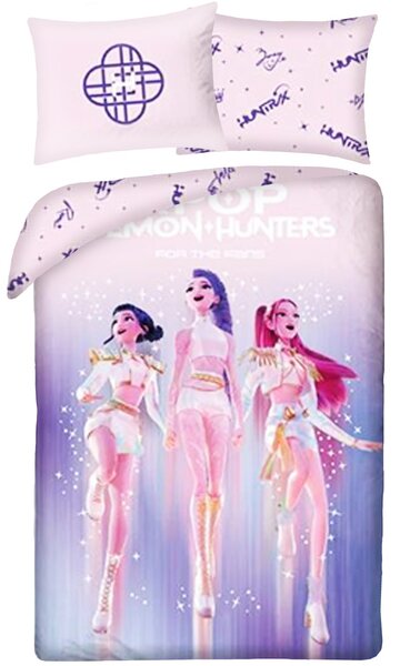 Bavlněné ložní povlečení KPop Demon Hunters - motiv HUNTR/X Performance - 100% bavlna - 70x90 cm + 140x200 cm