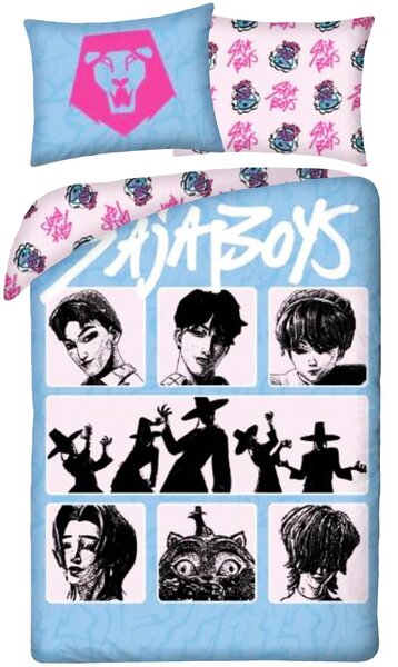 Bavlněné ložní povlečení KPop Demon Hunters - motiv Saja Boys - 100% bavlna - 70x90 cm + 140x200 cm