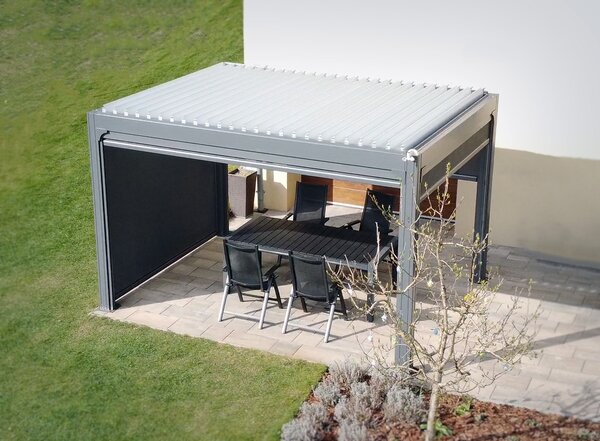 Bioklimatická pergola NOELA PREMIUM 3x4m antracit Barva lamel: Bílá