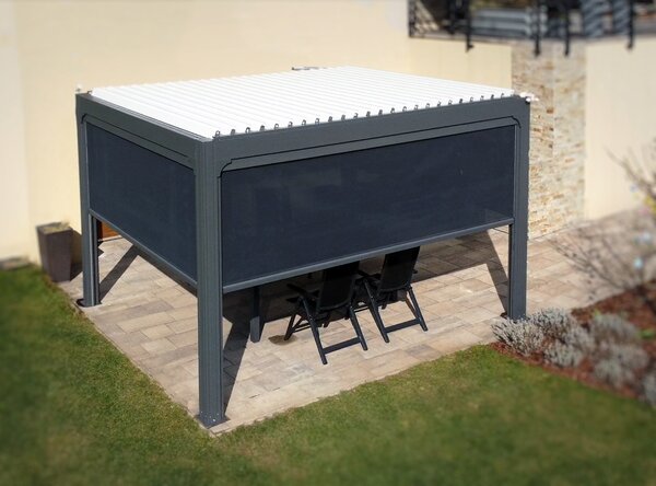 Bioklimatická pergola NOELA PREMIUM 3x4m antracit Barva lamel: Bílá