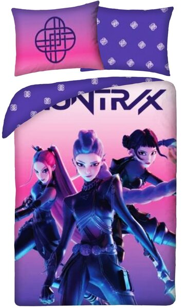 Bavlněné ložní povlečení KPop Demon Hunters - motiv HUNTR/X Neon Pink - 100% bavlna - 70x90 cm + 140x200 cm