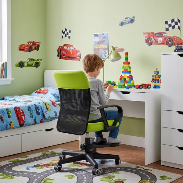 Dětská židle Neoseat MONKEY s podnoží — látka, černá / světle zelená