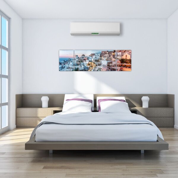 Obraz - Stmívání v Santorini (170x50 cm)