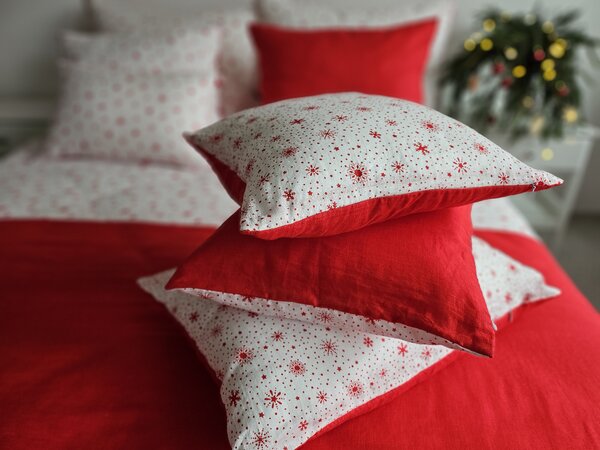 Nelly LEN Super soft - vánoční vločka povlak na polštář Rozměr: 40/40 CM ZIP