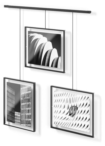 Černé kovové rámečky na zeď v sadě 3 ks 73x82 cm Exhibit – Umbra