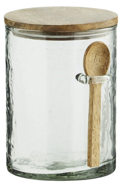Skleněná dóza se lžičkou Mango Wood 14 cm