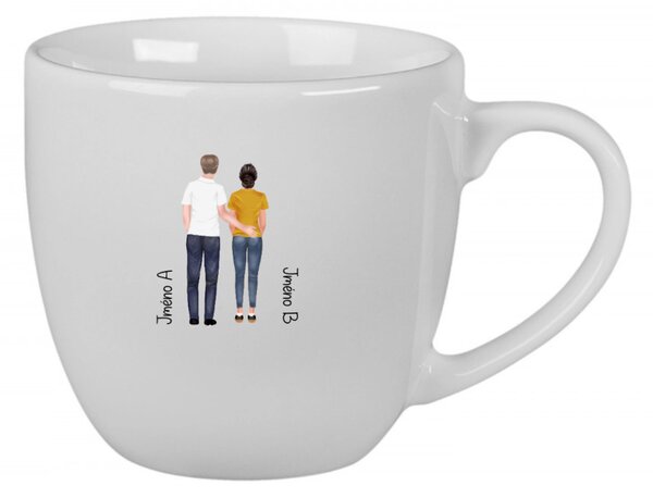 Personalizovaný keramický hrnek 400 ml s párem zezadu