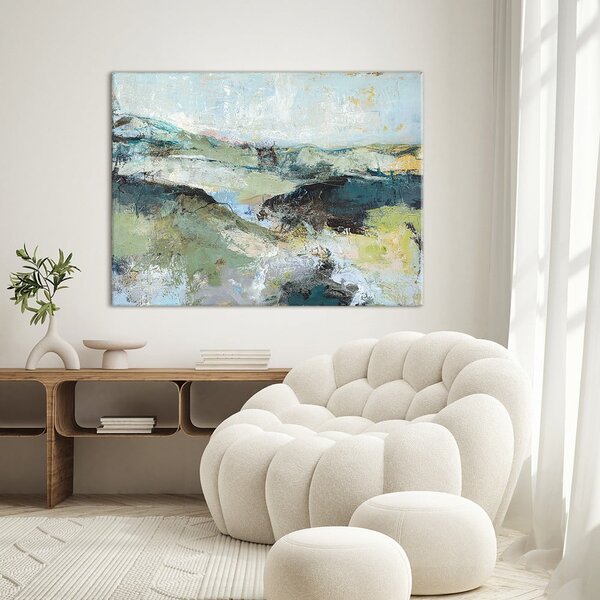 Obraz s ručně malovanými prvky na plátně 118x90 cm Green Mountain – Malerifabrikken