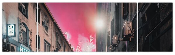 Obraz ohňostroje v Marseille (170x50 cm)