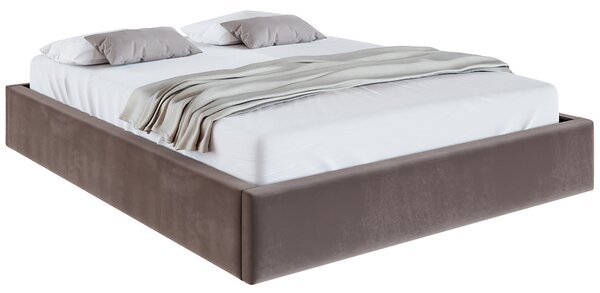 Čalouněná postel ORLANDO 90x200 Hnědá TRINITY s úložným prostorem kovový rošt