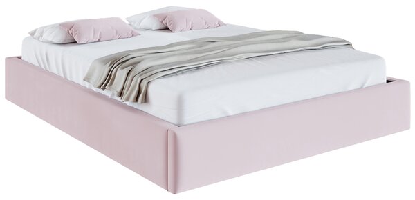 Čalouněná postel ORLANDO 90x200 Růžová TRINITY s úložným prostorem kovový rošt