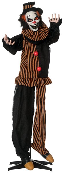 Outsunny Halloween-Dekoration Horror-Clown mit Spezialeffekten und Soundfunktion 100 cm x 18 cm x 153 cm